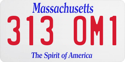 MA license plate 313OM1