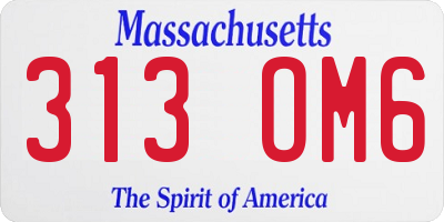 MA license plate 313OM6