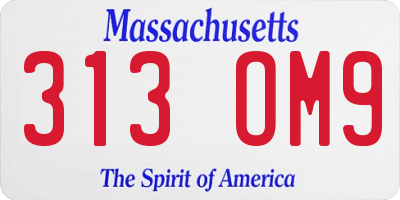 MA license plate 313OM9