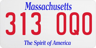 MA license plate 313OQ0