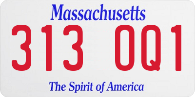 MA license plate 313OQ1