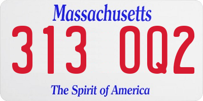 MA license plate 313OQ2