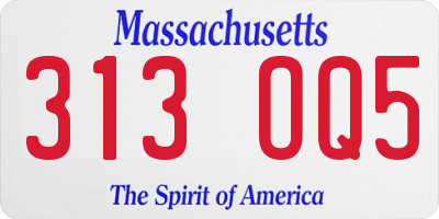 MA license plate 313OQ5