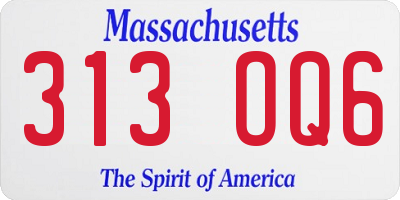 MA license plate 313OQ6