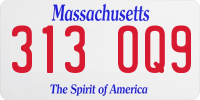 MA license plate 313OQ9