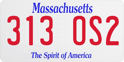 MA license plate 313OS2