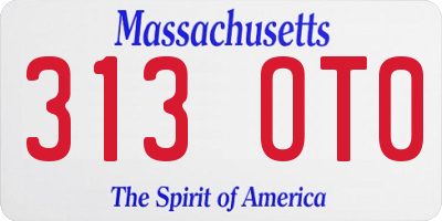 MA license plate 313OT0