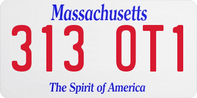 MA license plate 313OT1