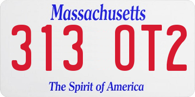 MA license plate 313OT2