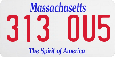MA license plate 313OU5