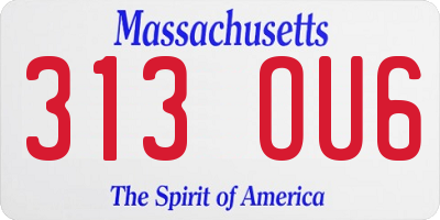 MA license plate 313OU6