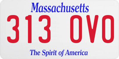 MA license plate 313OV0