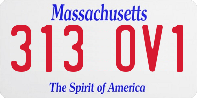 MA license plate 313OV1
