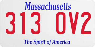 MA license plate 313OV2