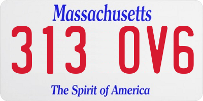 MA license plate 313OV6