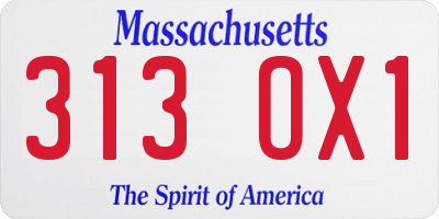 MA license plate 313OX1