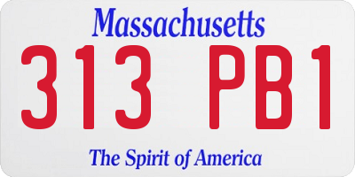 MA license plate 313PB1