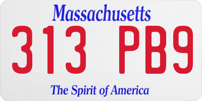MA license plate 313PB9