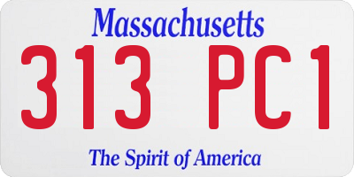 MA license plate 313PC1