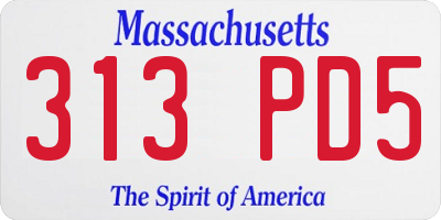 MA license plate 313PD5
