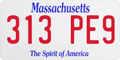 MA license plate 313PE9