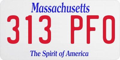 MA license plate 313PF0