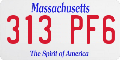 MA license plate 313PF6