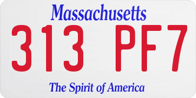MA license plate 313PF7