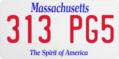 MA license plate 313PG5