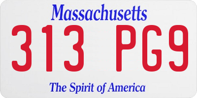 MA license plate 313PG9
