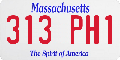 MA license plate 313PH1