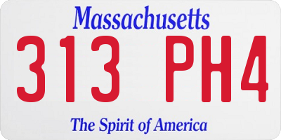 MA license plate 313PH4