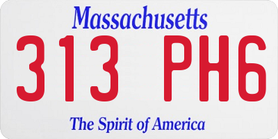 MA license plate 313PH6