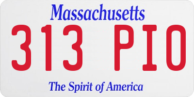 MA license plate 313PI0