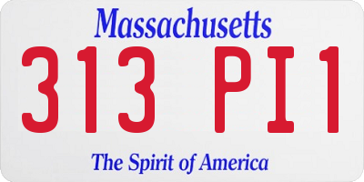 MA license plate 313PI1