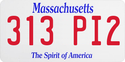 MA license plate 313PI2