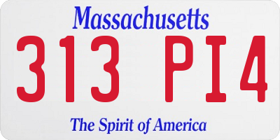 MA license plate 313PI4