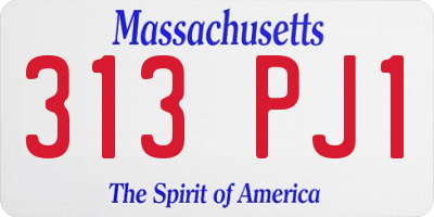 MA license plate 313PJ1