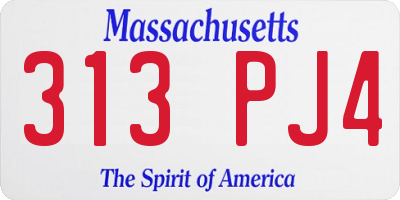 MA license plate 313PJ4