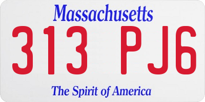 MA license plate 313PJ6