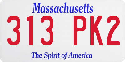 MA license plate 313PK2