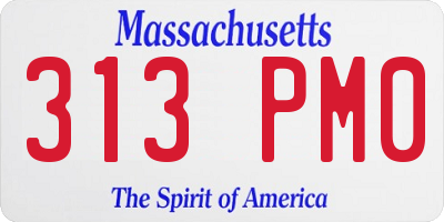 MA license plate 313PM0