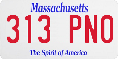 MA license plate 313PN0