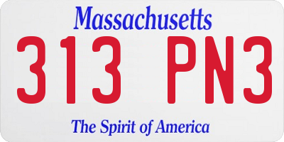 MA license plate 313PN3