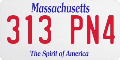 MA license plate 313PN4
