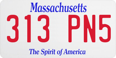 MA license plate 313PN5