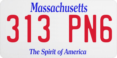 MA license plate 313PN6
