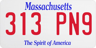 MA license plate 313PN9