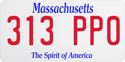MA license plate 313PP0