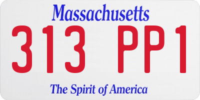 MA license plate 313PP1